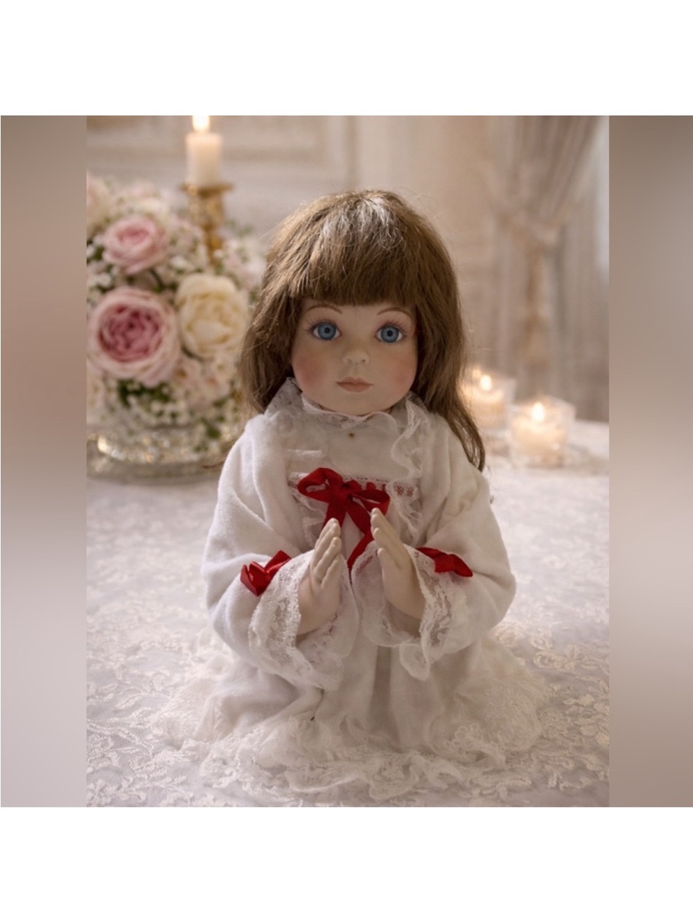 Hamilton Vintage Porcelain Prayer Doll 1991 collection"A Christmas Prayer"